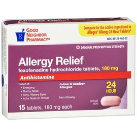 GNP Allergy Relief 24HR 180mg Tablets 15ct