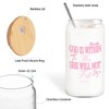 BEHIFL Coquette Pink Bow Christian Glass Cup with Lids and