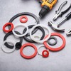 sourcing map 12 Pcs Solid Nitrile Rubber Flat Washer DN25