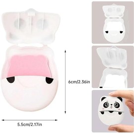 1 hoja de jabón portátil con forma de panda, mini hojas de papel para jabón de viaje, desechables, solubles en agua, para lavarse las manos, papel per