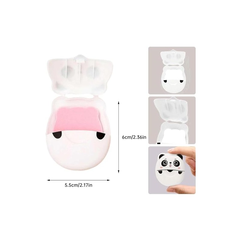 1 hoja de jabón portátil con forma de panda, mini