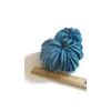 Pumpkins in Blue and Green Burlap Set of 2 -