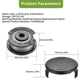 Fulushouxi 4 Pcs Strimmer Wire Replacement Strimmer Spool Fit for Bosch 23 SL 26 SL, Trimmer Spools Cutting Spool Strimmer Line for EasyGrassCut 18 23 26 18-230 18-260, Parts F016800569 F016800385