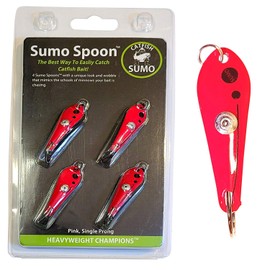 Sumo Spoon – Catfishing Bait Spoon for Skipjack, White Bass, Striped Bass and Other Baitfish, 1 5/8" (1 5/8", 1-Prong, Pink)