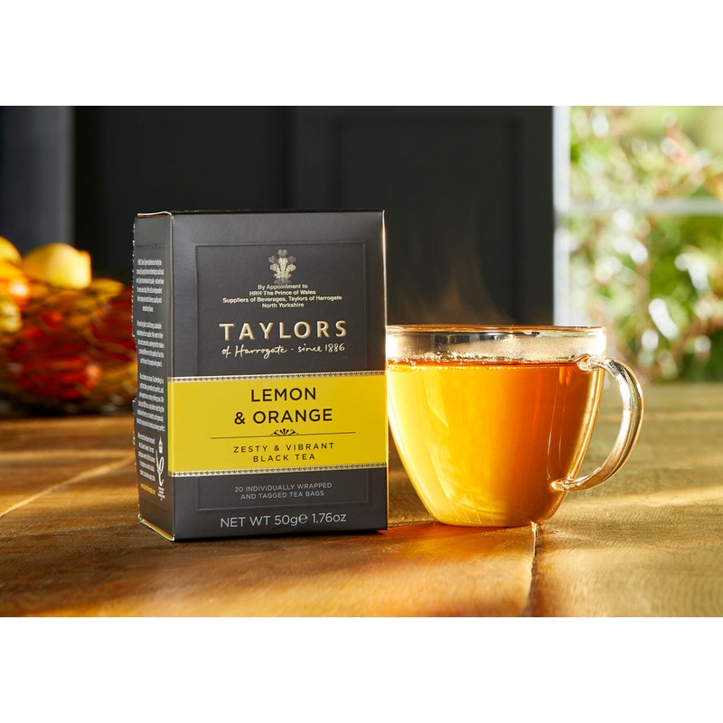 Taylors of Harrogate Lemon & Orange, Black Tea, Individually Wrapped