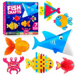 Arts and Craft Kit for Toddlers Ages 3, 4, 5 Years - Create 7 Fun Fish Characters