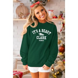 SUPEYA Christmas Sweatshirt for Women It's A Beaut Clark Graphic Tee Xmas Tree Farm Pullover Top Oversized Fall Tops Green