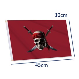 18x24 Inch pirate Flag,30x45 cm Jolly Roger Skull Nautical Flag,Small Tiny Double Durable 150D Thick Polyester Decorations with 2 Brass Grommet