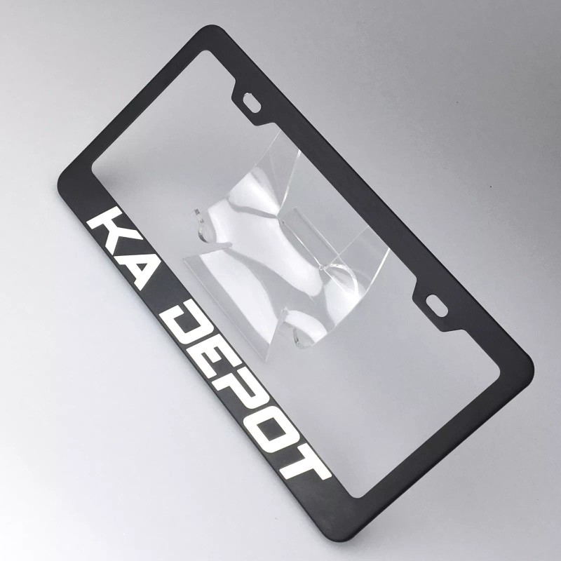 KA Laser Engrave Aston Martin Logo Mirror Matte Black License