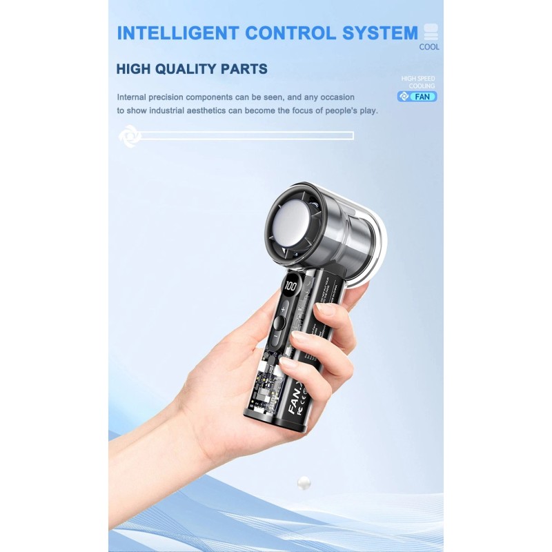 FAN-X05 Handheld Portable Fan With Ice Cooler Speed (1-100) 3000mAh