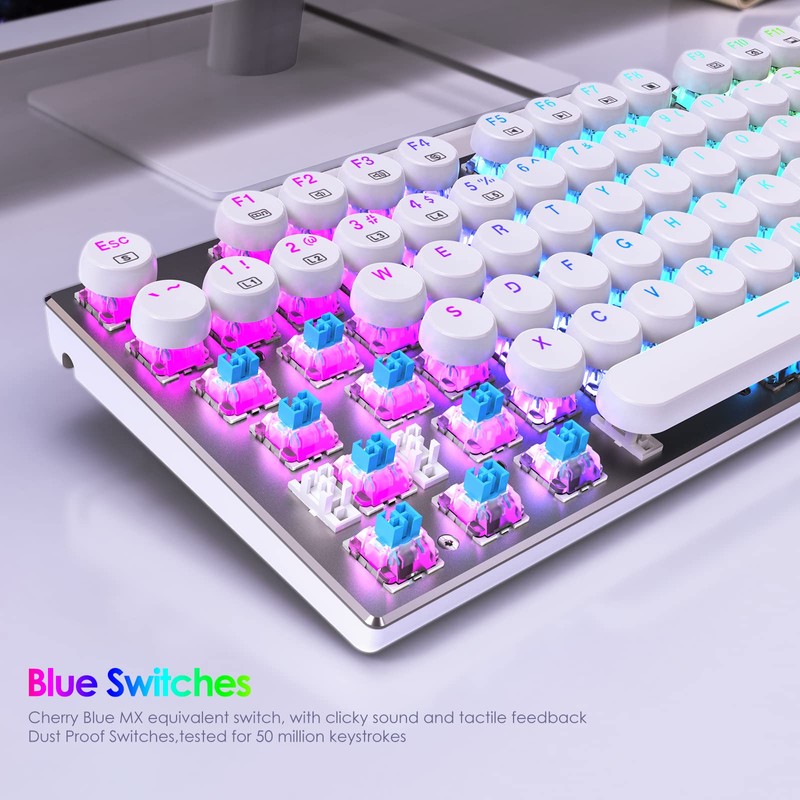HUO JI E-Yooso Z-88 Wired Typewriter Style Mechanical Gaming Keyboard,