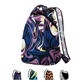 Kixhusa Pocket-Sized Hiking Daypack, Fashion patterns Lightweight 2.8oz, Water resistant Backpack for Women Men Camping (Purple swirl)