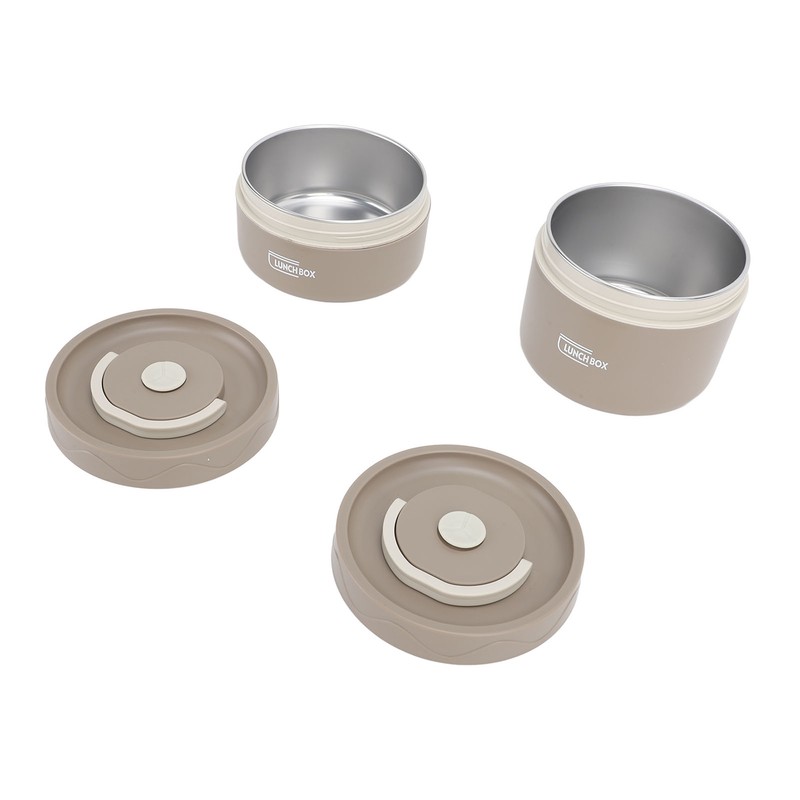 Insulated Lunch Container 304 Stainless Steel Leakproof Portable Round Thermal