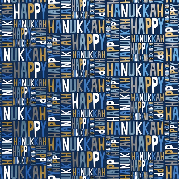 JILLSON & ROBERTS Bulk Hanukkah Gift Wrap, Hanukkah Greetings, 1/4