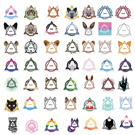 Lydosoco 50pcs Cute Therian Stickers for Kids Cartoon Water Bottle Stickers Pack Waterproof Vinyl Stickers for Water Bottle Laptop Scrapbook Phone Skateboard