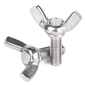 10 Pcs M4 304 Stainless Steel Wing Butterfly Screws Bolts Wing Bolt Machine Fastener Thumb Hand Screws (M4-0.7 x 10mm)