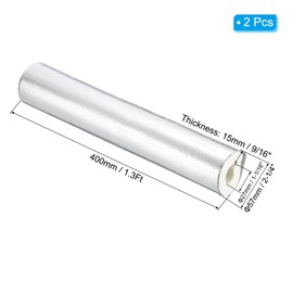 PATIKIL 1-1/16"(27mm) ID 2-1/4"(57mm) OD Pipe Insulation Foam Tube, 2Pcs 1.3Ft Self Adhesive Pre Slit Pipe Insulation Tube Cover Wrapping with Aluminum Foil for Winter Irrigation, White