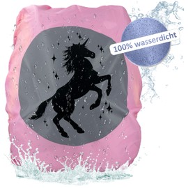 EANAGO Unicorn Premium Rain Cover for School Bags and Backpack with Large Safety Reflector 100% Waterproof Universal Fit Rain Cover Rain Cover Rain Cover Rain Cover Rain Cover, pink