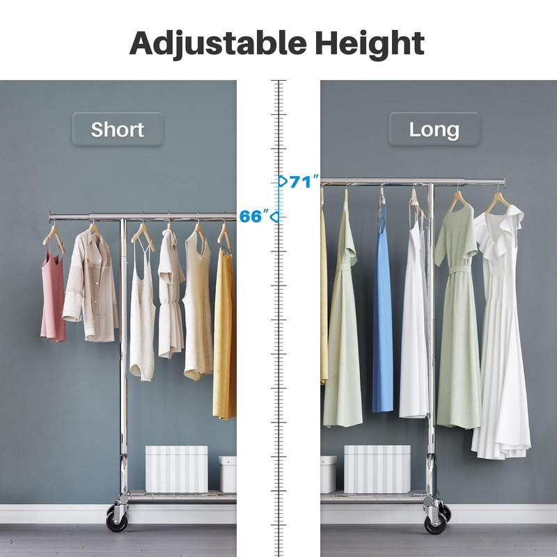 HOKEEPER Clothing Garment Rack Capacity 525LBS Clothing Racks on Wheels