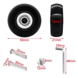 Gotetiso Pack of 4 Suitcase Wheels Replacement Wheels Luggage Replacement Wheels Rubber Luggage Case Wheel Suitcase Wheels Replacement Suitcase Replacement Wheels Black Rubber Replacement Wheels