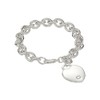 GUESS "Basic" Silver G Logo Heart Link Bracelet, 7.5"