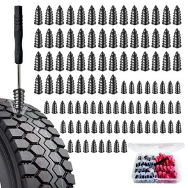 100Pzs Clavos de Reparación de Neumáticos 2 Tamaños, Kit de Clavos de Goma para Parchar Llantas con Destornillador, Tornillo Clavo Sellador para Llanta sin Cámara de Carro Auto Moto Vehículo Eléctrico