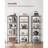 VASAGLE Bookcase, 5-Tier Bookshelf, Slim Shelving Unit for Bedroom, Bathroom,