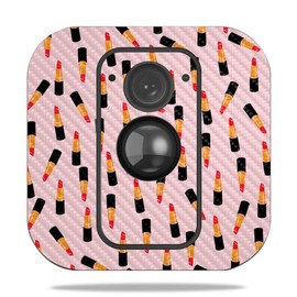 MightySkins Carbon Fiber Skin for Blink XT Outdoor Camera - Lipstick Pattern | Protective, Durable Textured Carbon Fiber Finish | Easy to Apply, Remove, and Change Styles | Made in The USA