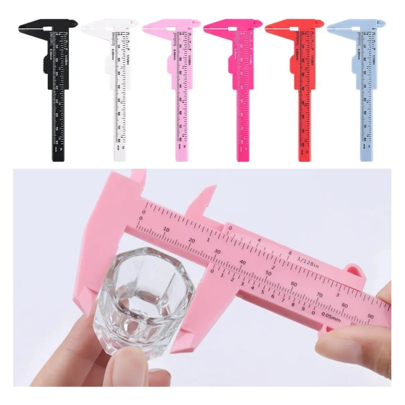 Kit Regla Vernier Hilo Entintado Cejas Plantillas Cepillo F