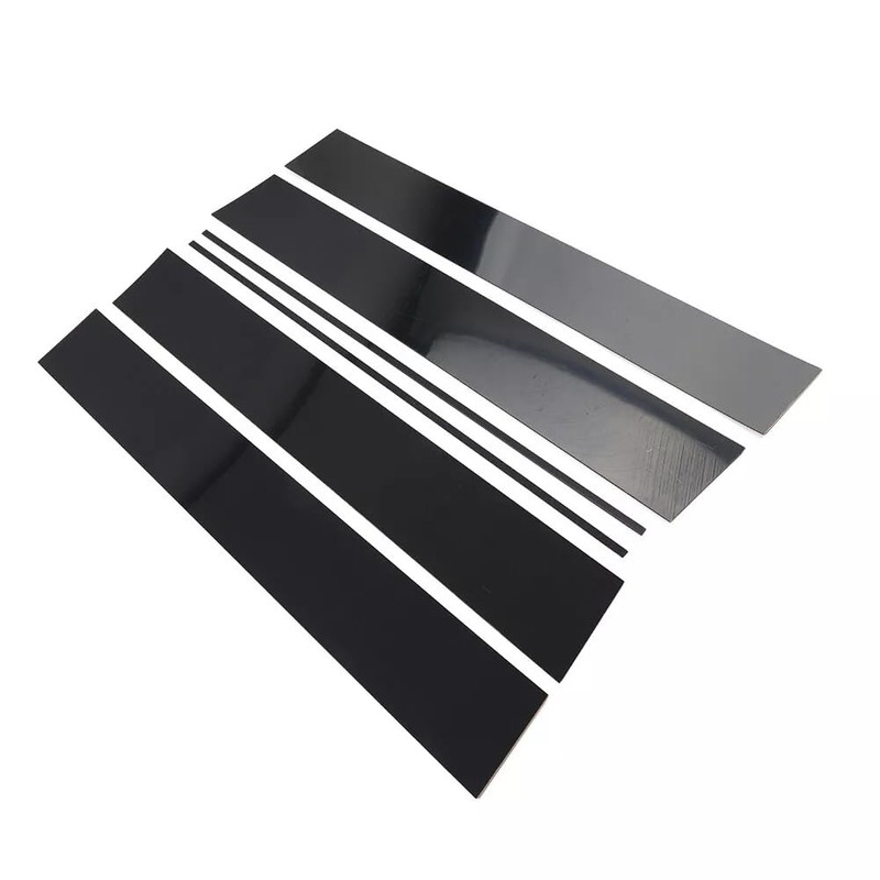 RONTCOS 6pc Gloss Black Door Window Panel Pillar Post Trim