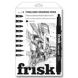Frisk Fineliners Black Set of 9