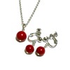 Jewel Bianca Red Coral Pendant Necklace and Earrings, Gemstone, Coral
