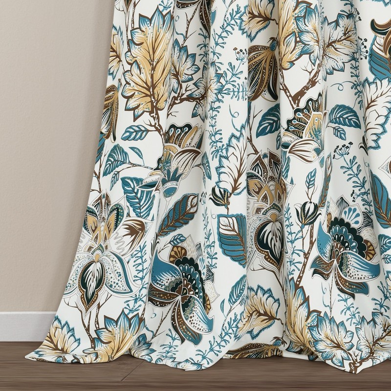 Lush Decor Cynthia Jacobean Light Filtering Window Curtain Panel Pair,