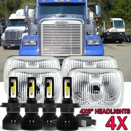 AQJ 4X DOT 4x6'' LED Headlights for Kenworth T800 T400 T600 W900B Classic 120/132 HK