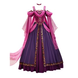 miccostumes Women's Costume Princess Cosplay Medieval Dress with Wreath Headdress and Fluttering Ribbons (L)