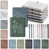 Resurhang 40 Pcs Spanish Christian Gift Notebook Pen, Flower, Morandi