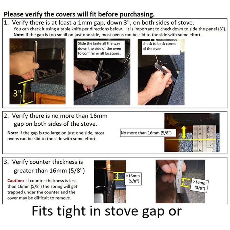 Stove Gap Cover 304 Stainless Steel Easy Clean Range Trim