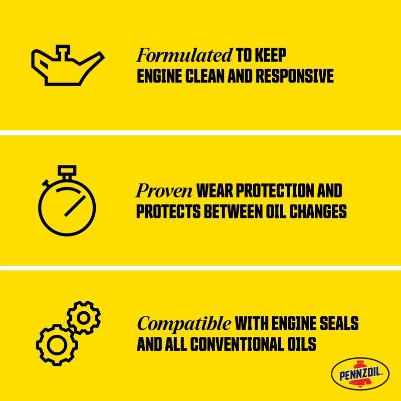 Pennzoil High Mileage 10W-40 Motor Oil, 1 Quart (6 Pack)