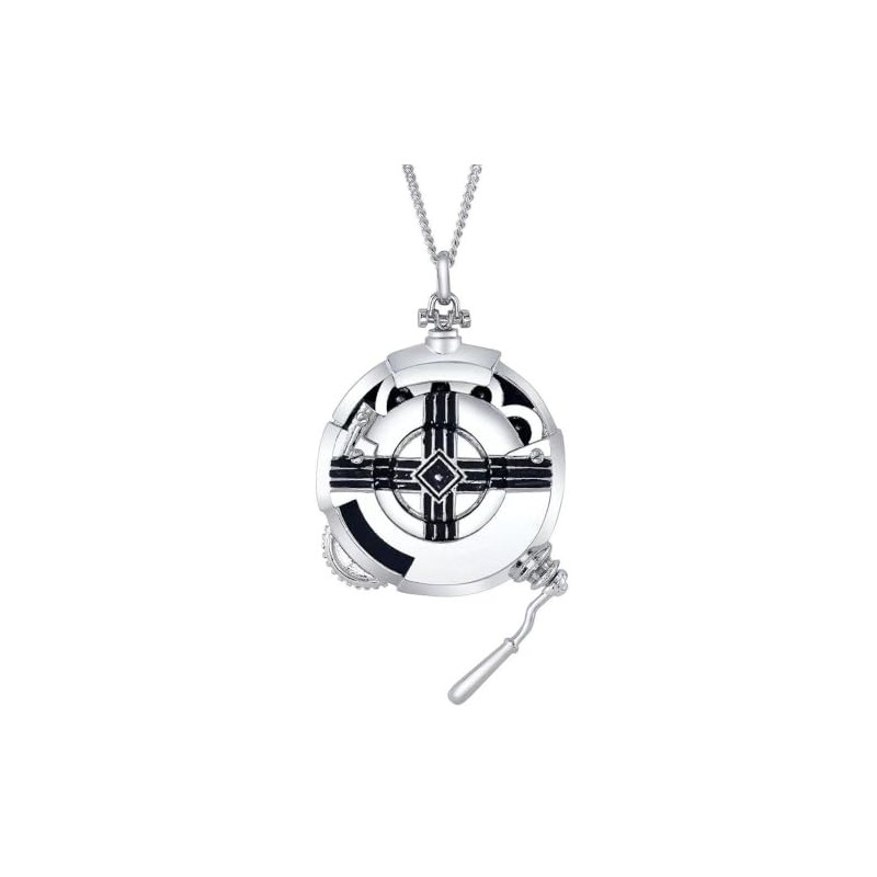 DUNHAO COS Ekko Watch Necklace Unisex Silver Pocket Watch Pendant