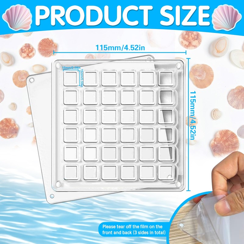 Acrylic Magnetic Seashell Display Box Seashell Storage Box 36 Grids