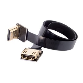 Cablecc CYFPV Down Angled 90 Degree HDMI Male to Female FPC Flat Cable for HDTV Multicopter Aerial Photography 50CM