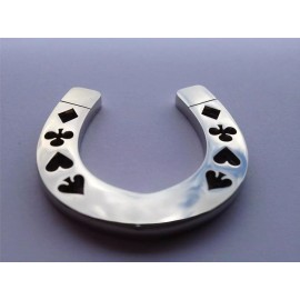 Silver Horseshoe Lucky Suited Heavy Poker Card Guard Hand Protector NEW