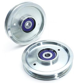 2-Pack Solid Steel Billet Flat Idler Pulley Rebuildable for eXmark 1-633109 116-4667 for Toro 132-9424 126-7685 Husqvarna 539102610 Lazer Z Z-Master Z400 Z500 Z528 Z553 Z555 Stens 280-639 Rotary 9864