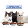 3 Pack Stainless Steel Cat Bowls - Whisker Fatigue Shallow