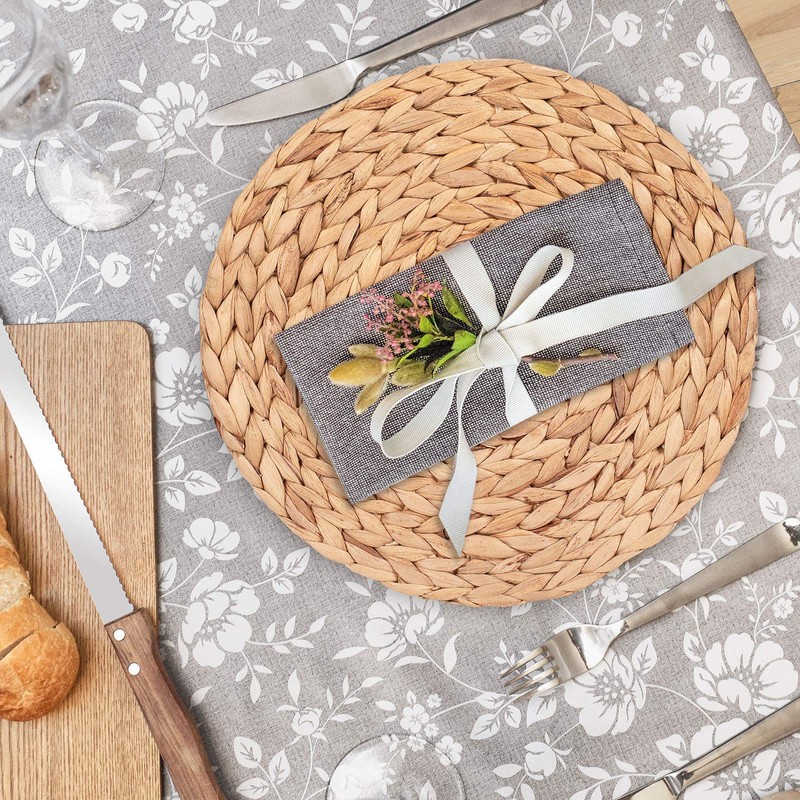 Dehaus® Wipe Clean Table Cloth - M Grey Floral Bloom