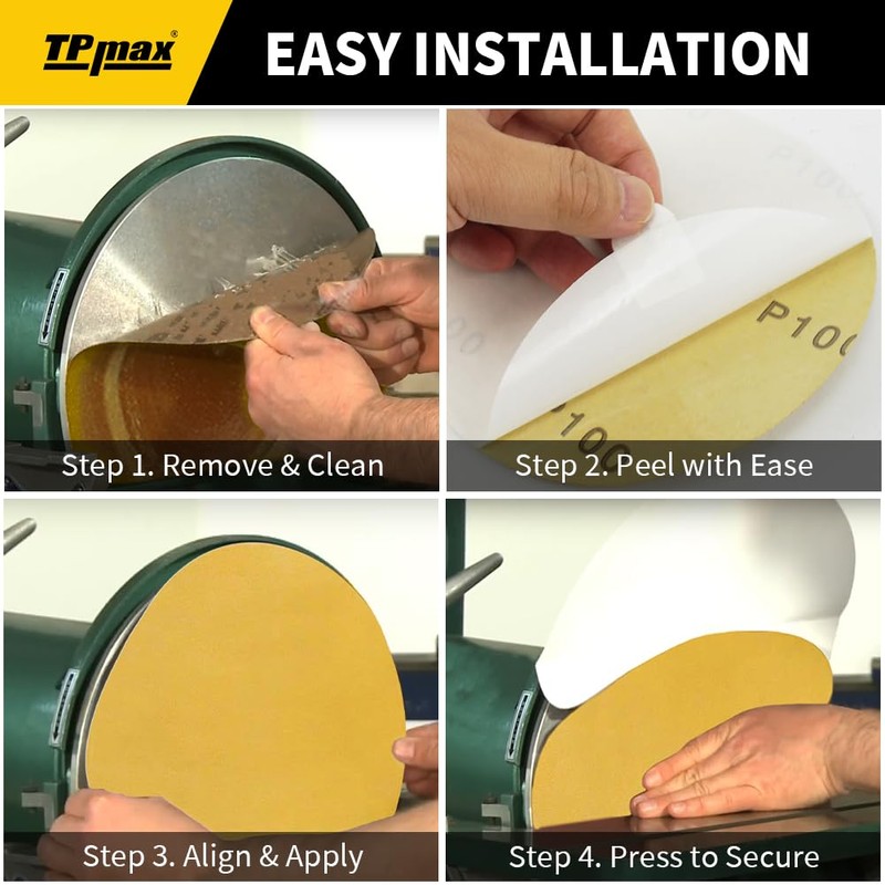TPmax 6-Inch 240-Grit Gold PSA Sanding Discs, 50 Pack –