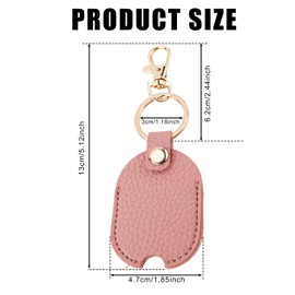 Car Key Cover, Leather Car Key Sleeve Broken Car Key Loop Replacement Car Key Fob Cover Protector Car Key Holder for Man & Woman(Pink)