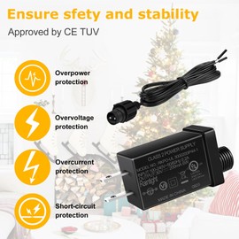 inShareplus 30V 0.2A Class 2 Power Supply, 6W Class 2 Transformer Replacement, IP44 AC 100~240v LED Power Adapter for Christmas Tree, String Light, Lawn Lamp, Inflatable Device