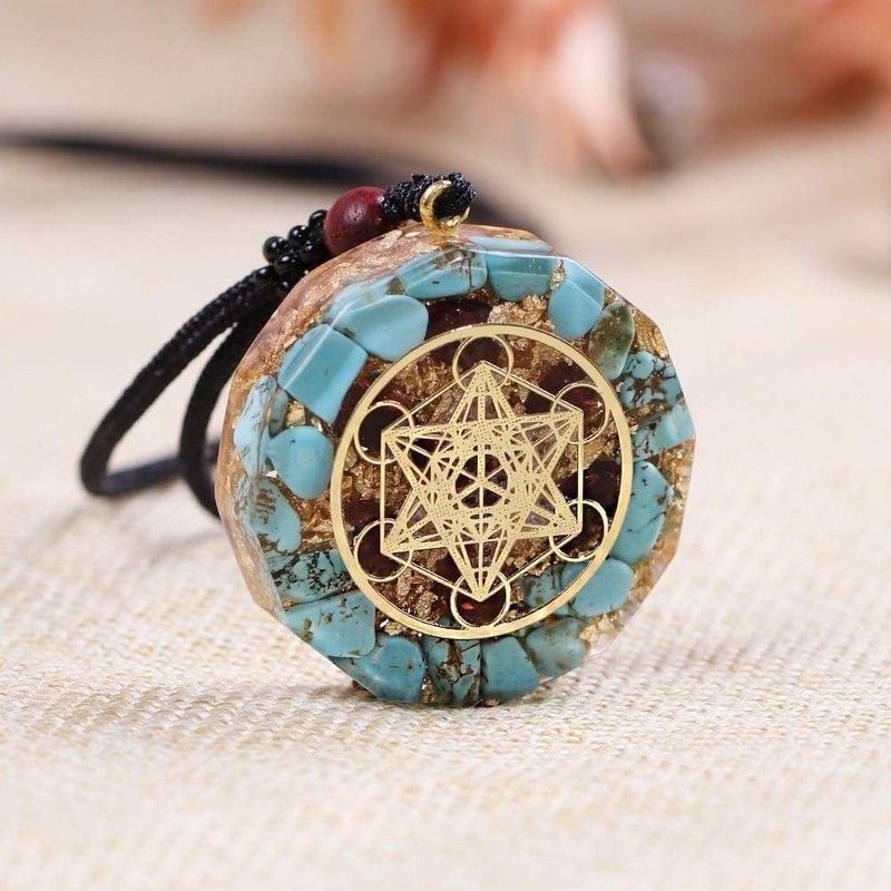 Orgonite Metatron Cube, Merkaba Yoga Pendant, Necklaces Chakra Stones, Orgonite