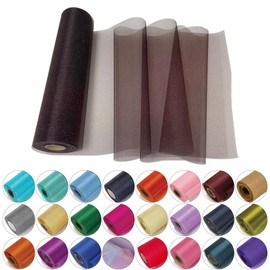 Trimming Shop Sheer Organza Fabric 29cm x 25m Elegant Decorative Cloths for Wedding Chairs Table Runner Party Favors Craft Supplies for Ribbons Garments and Bags Dark Brown